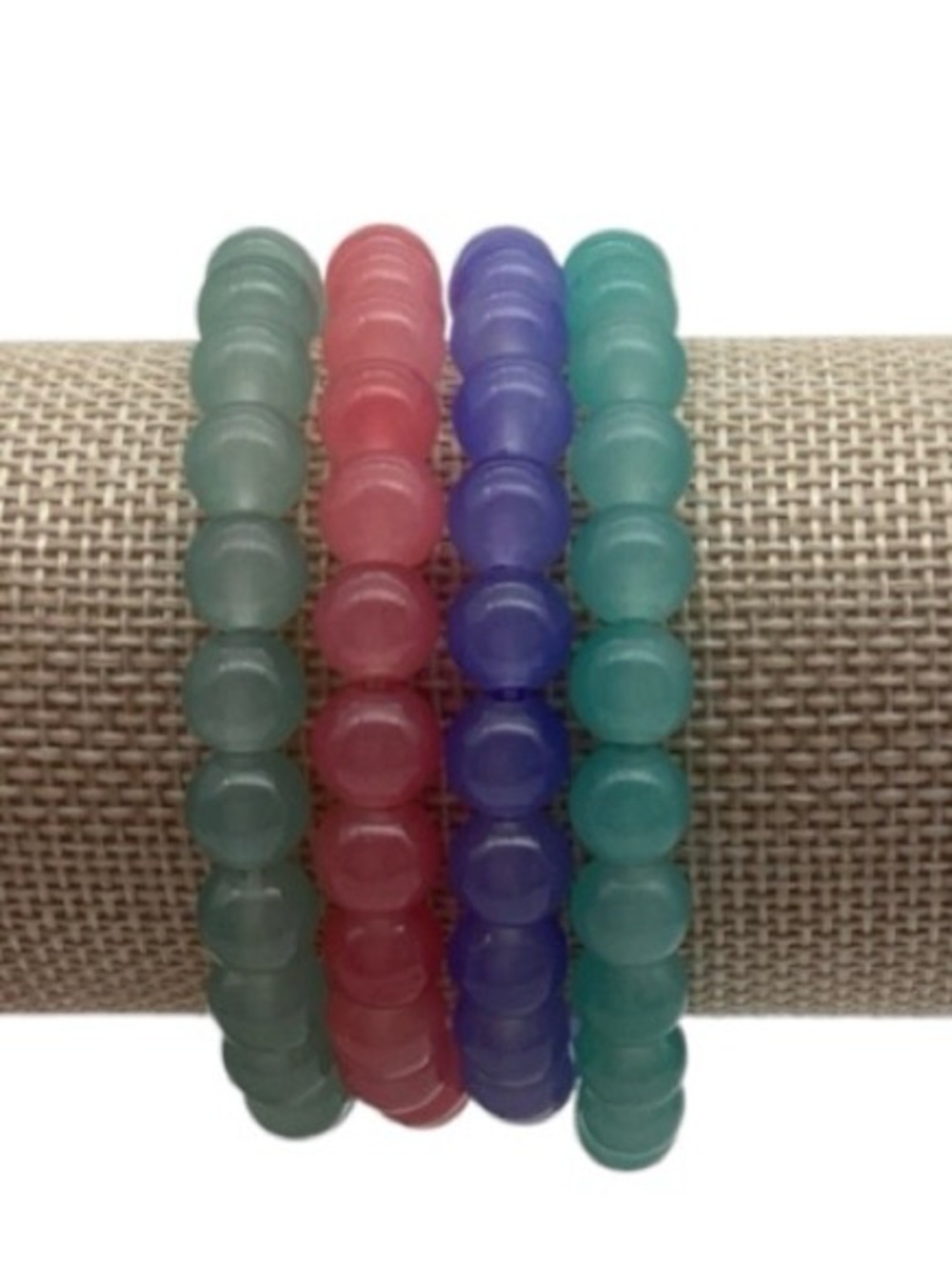 Set of (4) Glass Beaded Stretch Bracelets (NWT) (Size: OSFM)